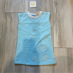 NWT The Yellow Lamb Princess Playtime Blue Sleeveless Snowflake Dress, size 18M